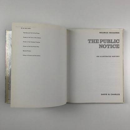 The Public Notice An Illustrated History by Maurice Rickards 1973