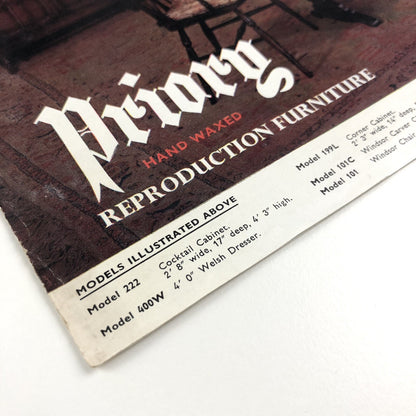 Priory hand waxed reproduction furniture | Leaflet and price list, 1964