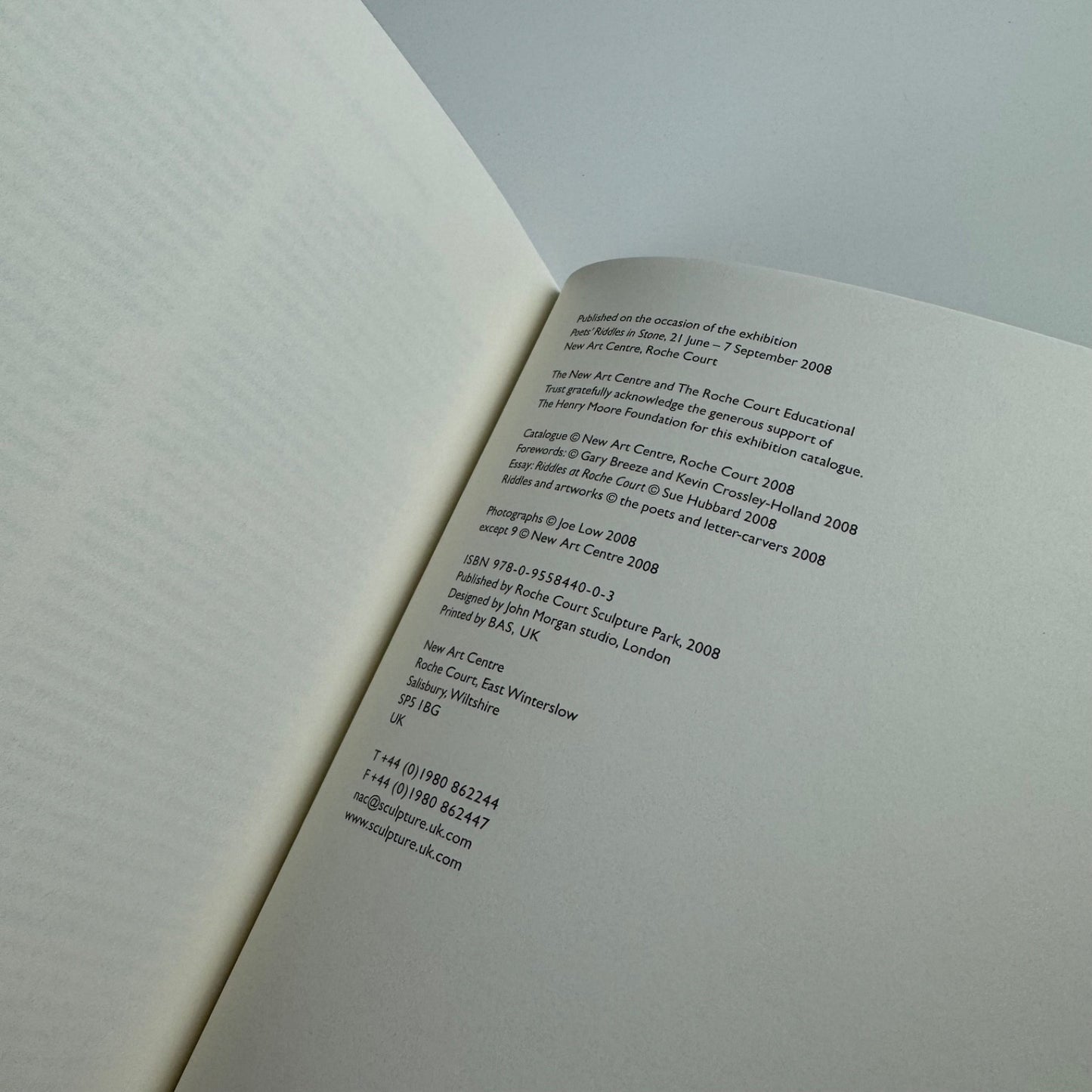Poets’ riddles in stone | New Art Centre, Roche Court, 2008