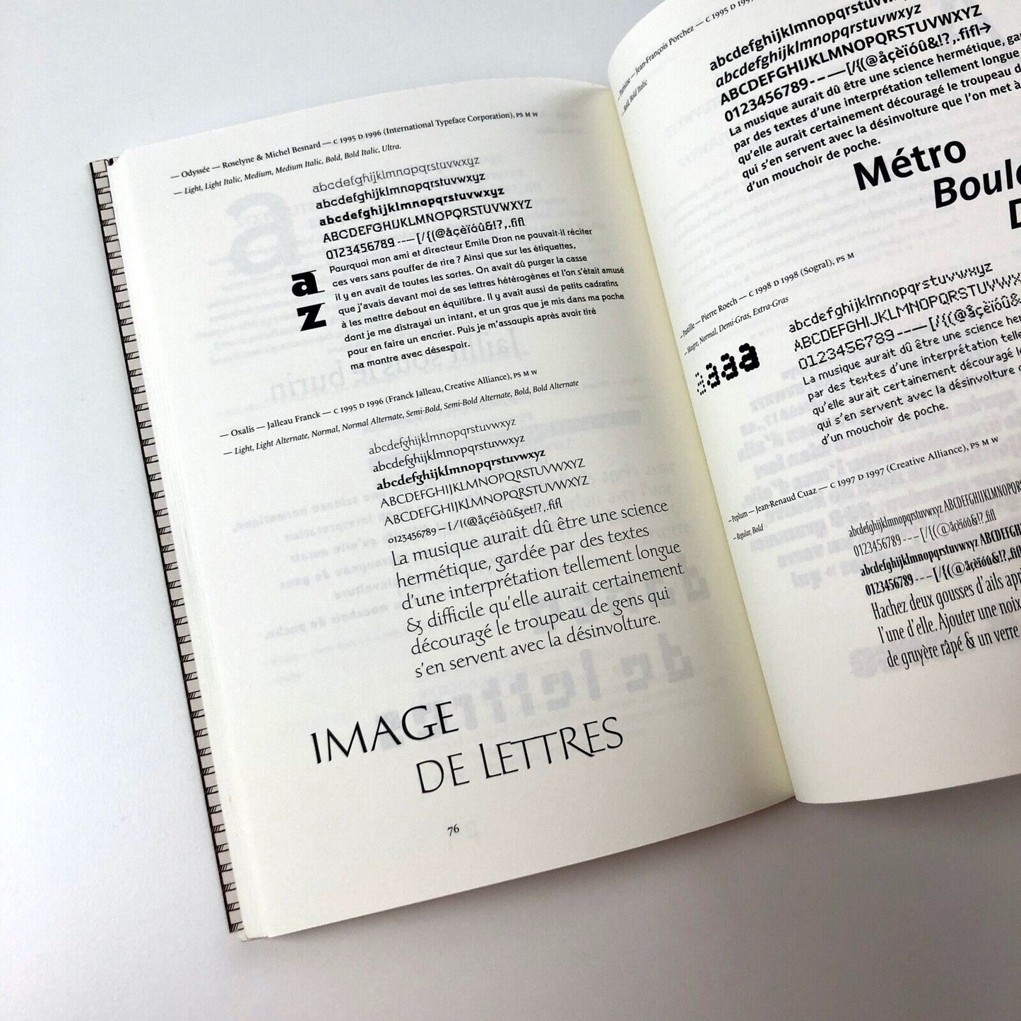 Lettres Françaises: Specimen de caractères français Jean-Francois Porchez 1998