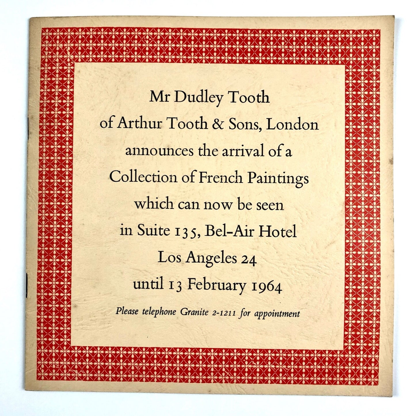 Mr Dudley Tooth of Arthur Tooth & Sons French Paintings Bel-Air Hotel 1964