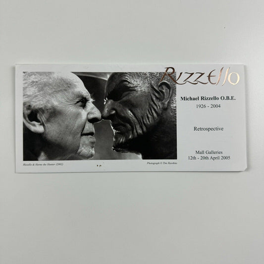 Folding card for Michael Rizzello 1926-2004. Retrospective | Mall Galleries, 2005