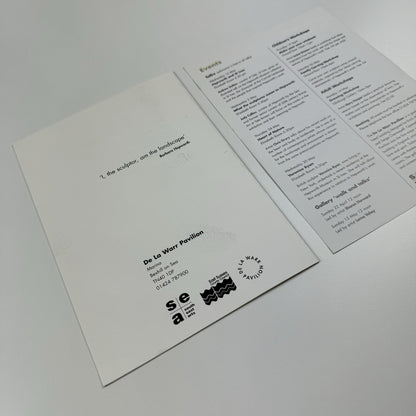 Private view invite & flyer – Barbara Hepworth by the Sea | De La Warr Pavilion, 2001