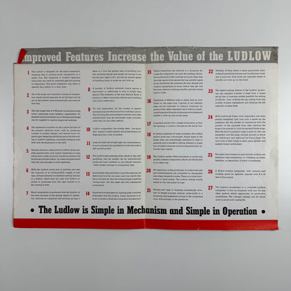 Two leaflets for Ludlow Typograph Company, Chicago Ludlow machinery