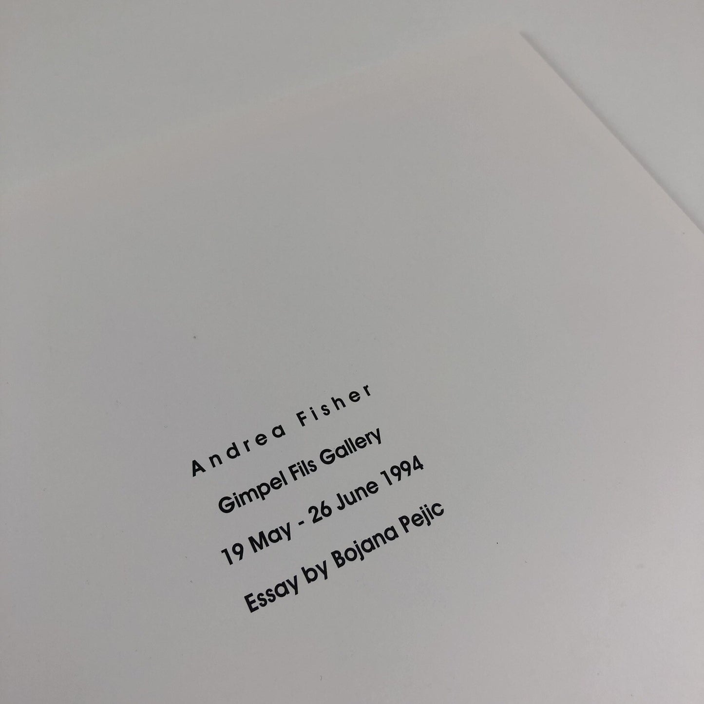 Andrea Fisher – Gimpel Fils exhibition catalogue, 1994