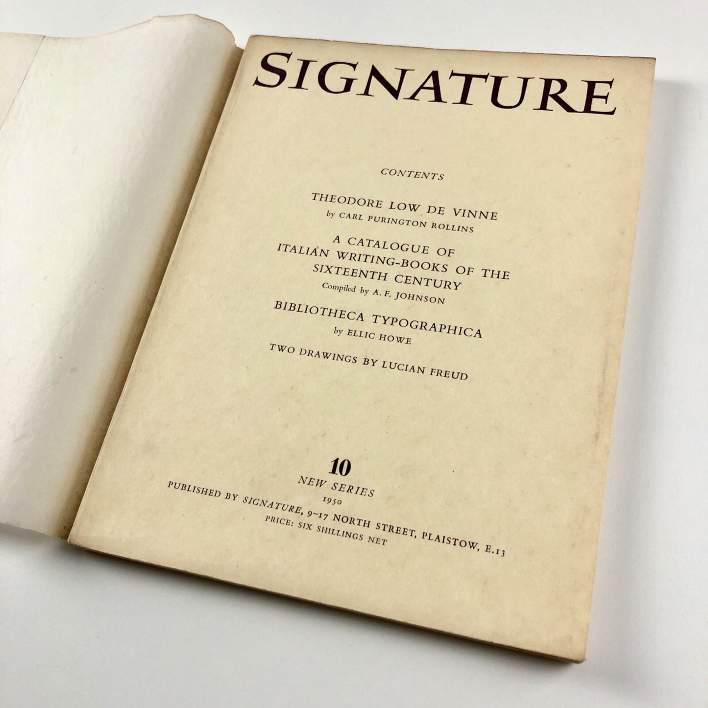 Signature. A quadrimestrial of typography and graphic arts |  New Series No. 10, 1950 | Editor Oliver Simon