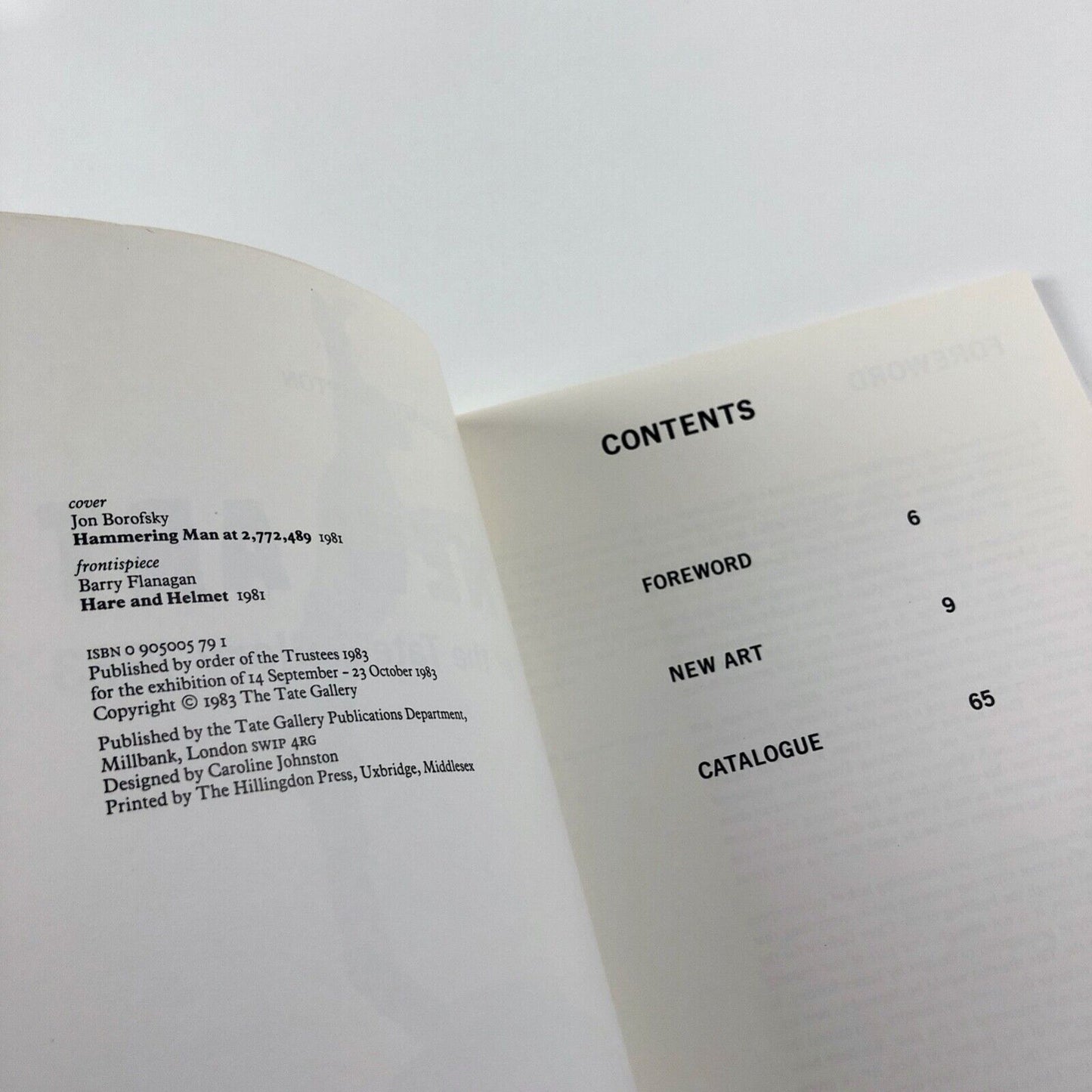 New Art at the Tate Gallery 1983 – catalogue and private view invitation