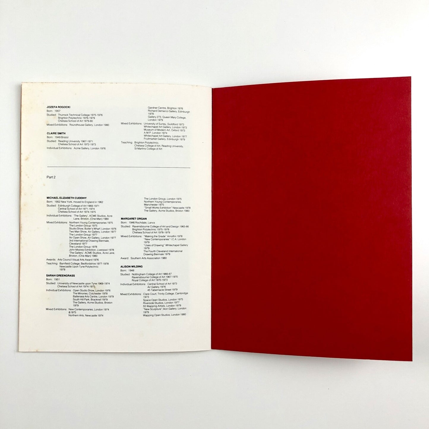 Eight Artists – Women: 1980 | The Acme Gallery London, catalogue
