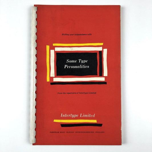 Some Type Personalities | Type specimen brochure, Intertype Limited Slough, 1962