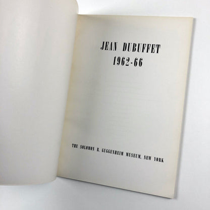 Jean Dubuffet 1962-66 exhibition catalogue | Solomon R. Guggenheim Museum, 1966