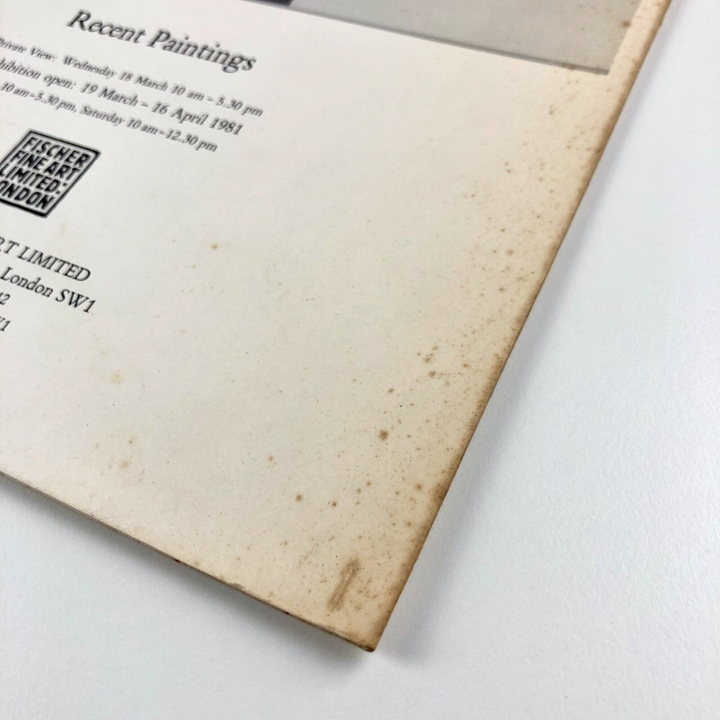 Jack Smith – Recent Paintings | Fischer Fine Art London, 1981 | Folded card