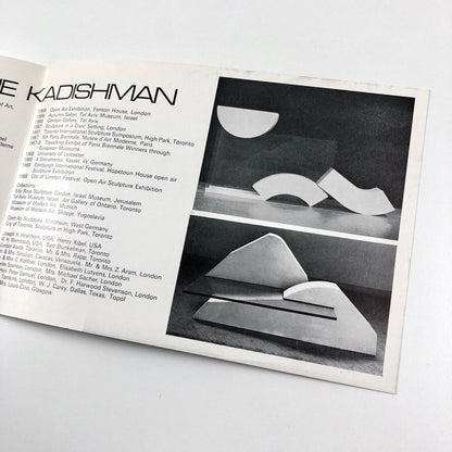 Leaflet Menashe Kadishman Sculpture | Edinburgh International Festival 1968 | Goldbergs in association with the Richard Demarco Gallery