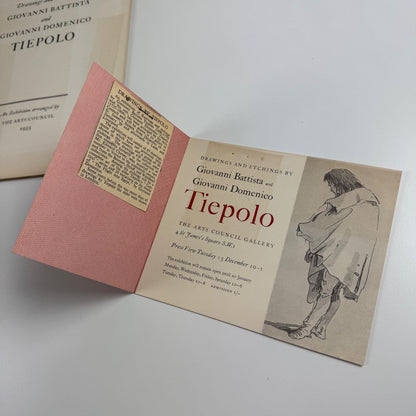 Giovanni Battista & Giovanni Domenico Tiepolo Arts Council Gallery 1955 + private view invitation and typed press release