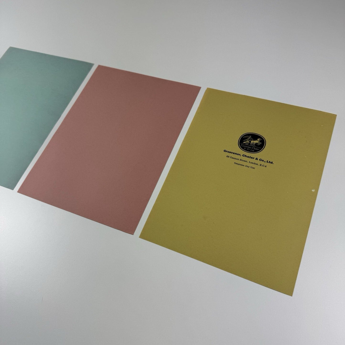 3 x paper samples | Colour Conscious – Grosvenor, Chater & Co Glastonbury 1960s