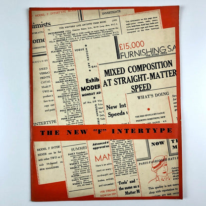 The New Model F Intertype Mixer | Trade booklet, Intertype Limited, 1934