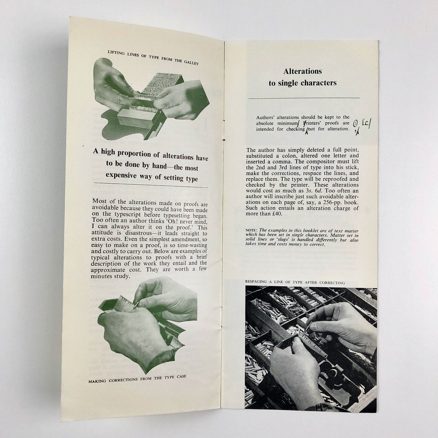 Authors’ Alterations cost money and cause delay... | Federation of Master Printers leaflet | Undated, probably 1960s