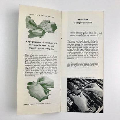 Authors’ Alterations cost money and cause delay... | Federation of Master Printers leaflet | Undated, probably 1960s