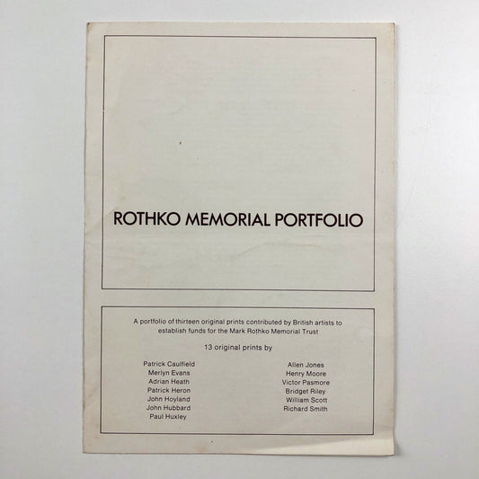 Leaflet for [Mark] Rothko Memorial Portfolio, 1973 | introduction by Bryan Robertson