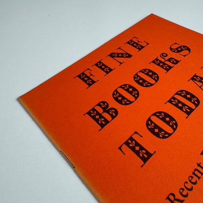 Fine Books Today Recent Private Press Books Portico Library & Gallery Manchester, 1989