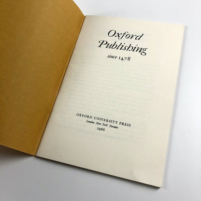 Oxford Publishing since 1478 by Derek Hudson | Oxford University Press, 1966 edition