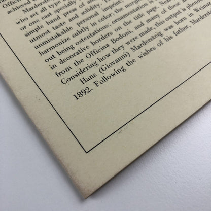 Officina Bodoni: The Typographic Art of Giovanni Mardersteig Library of Congress