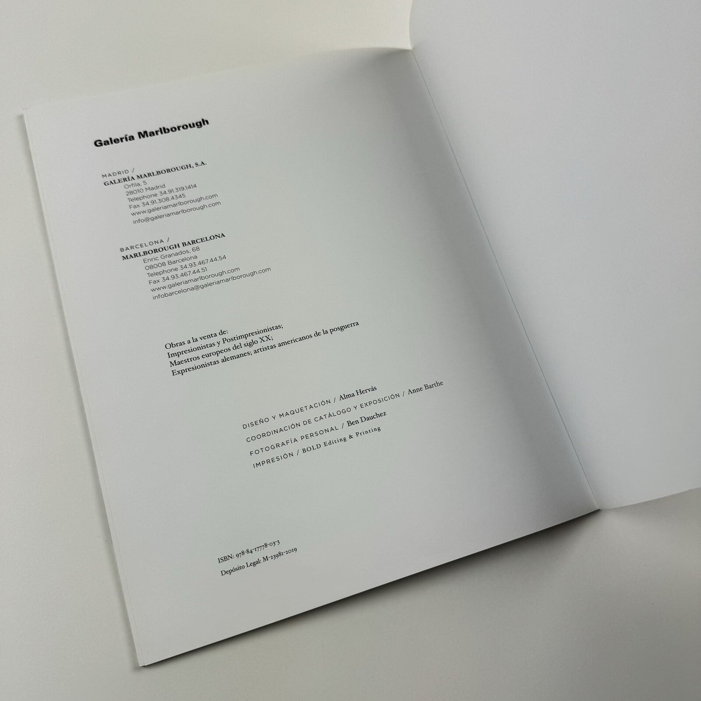 Olivier Dassault. Lumières | Galería Marlborough, Madrid catalogue, 2019/20