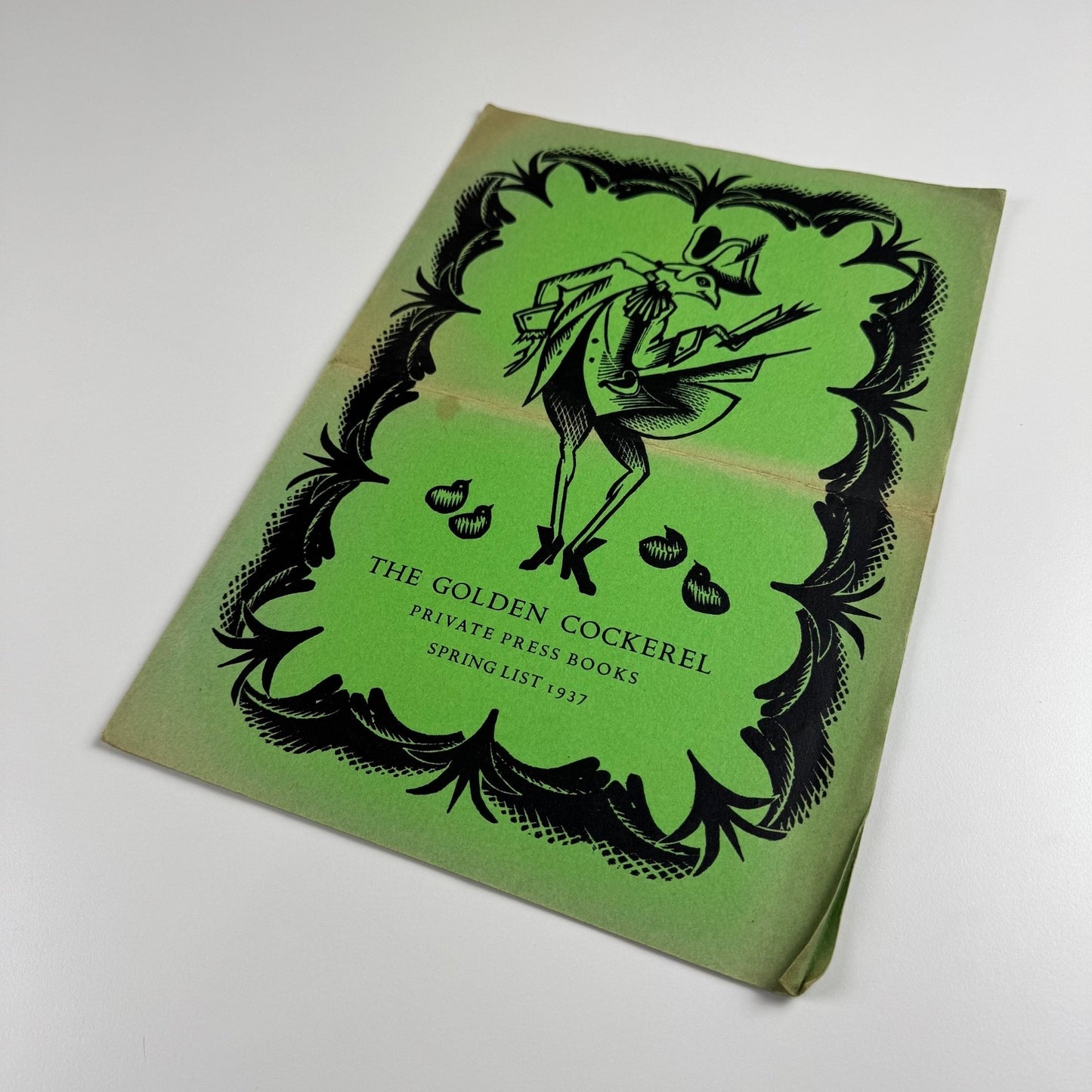 Folder The Golden Cockerel Press private press books spring list 1937 includes John Milton Paradise Lost