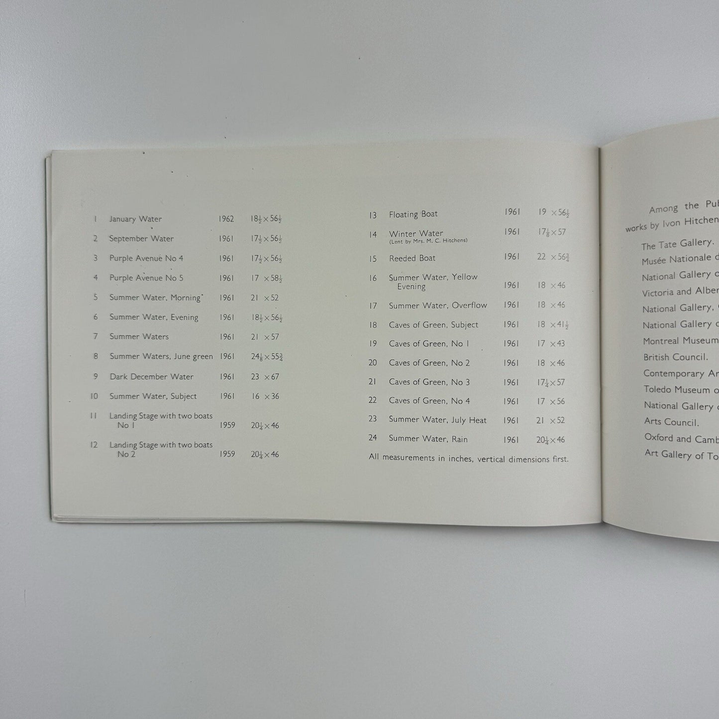 Ivon Hitchens: Summer Water & other paintings | Waddington Galleries catalogue, June 1962