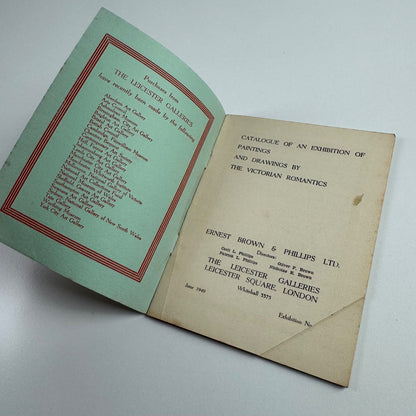 The Victorian Romantics. An exhibition of Paintings & Drawings | Leicester Galleries, June 1949