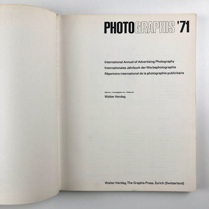 Photographis '71 | International Annual of Advertising Photography | Walter Herdeg