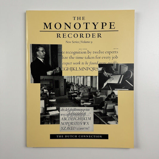 The Monotype Recorder New Series Volume 9. The Dutch Connection limited edition no. 1054/1250