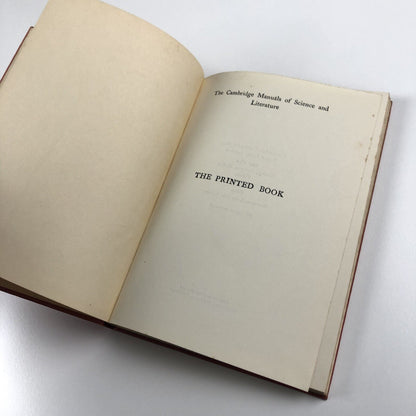 The Printed Book by Harry G. Aldis | Cambridge University Press, 1929 reprint