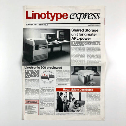 Linotype Express Summer 1984 Issue No 3 | Published by Linotype-Paul Ltd