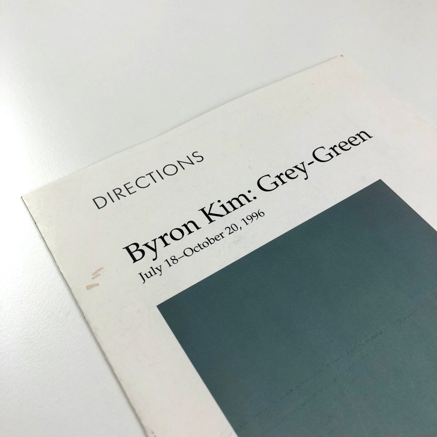 Byron Kim: Grey-Green | Hirshhorn Museum, Smithsonian Institution, 1996 exhibition leaflet