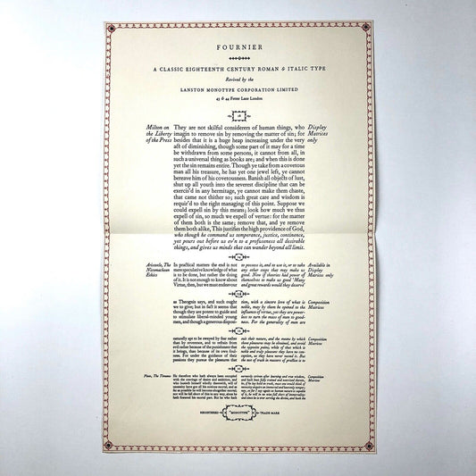 Fournier: a Classic 18th Century Roman & Italic Type | Monotype type specimen