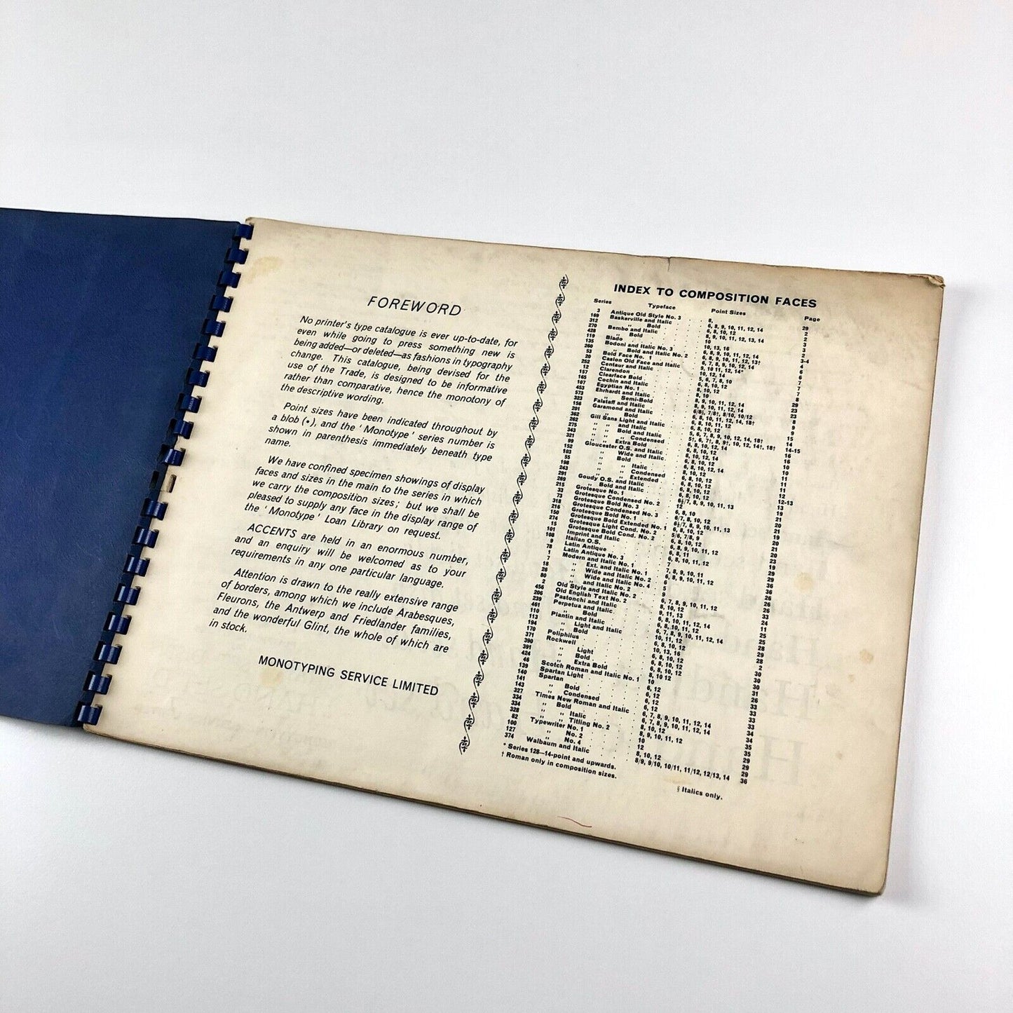 'Monotype’ Faces by Monotyping Service Limited | Type face brochure, undated