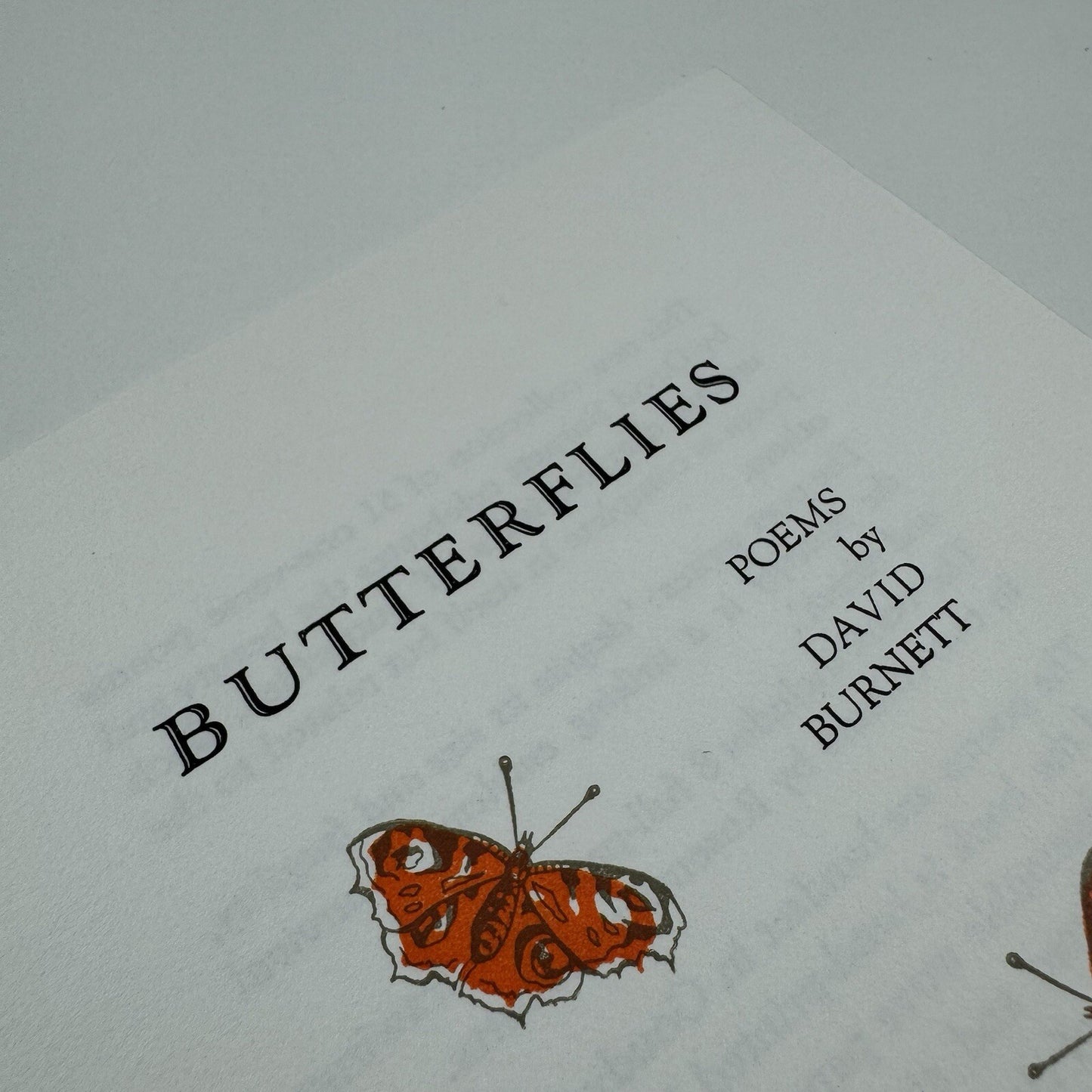 Prospectus leaflet – Butterflies: poems by David Burnett, drawings by Rosemary Roberts | Celtic Cross Press