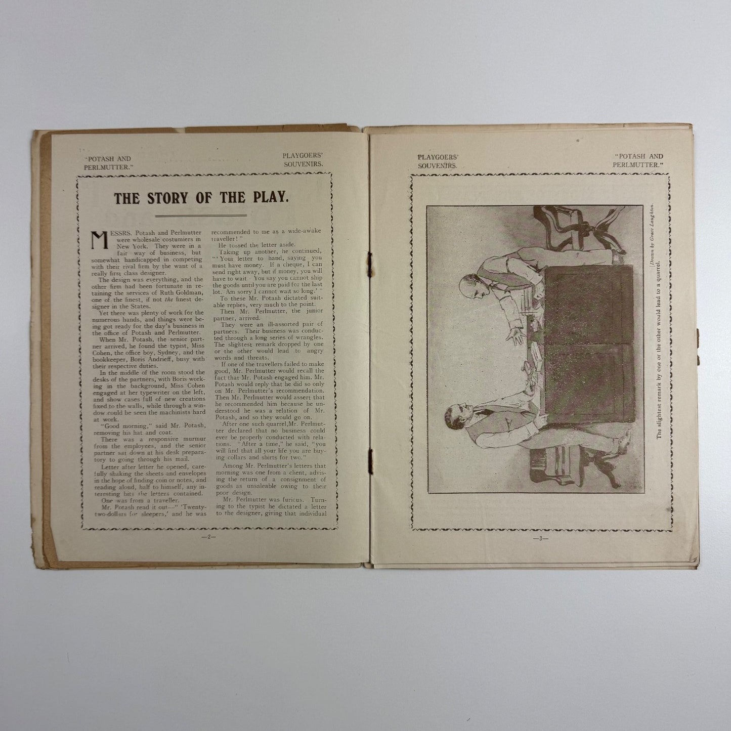 Programme The Queen’s Theatre ‘Potash and Perlmutter' Montague Glass c.1914