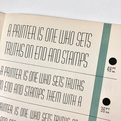 Huxley Vertical type specimen leaflet | American Type Founders | Walter Huxley, 1935