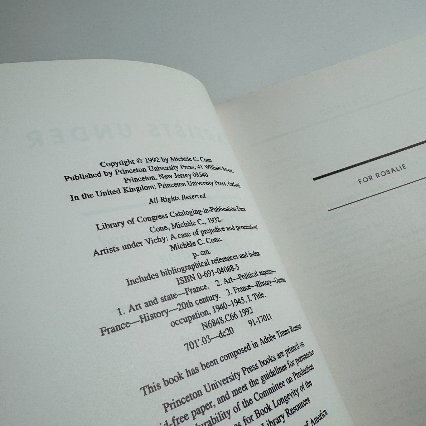 Artists under Vichy. A Case of Prejudice and Persecution by Michele C. Cone | Princeton University Press, 1992