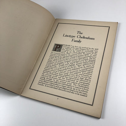 The Linotype Cheltenham Family type specimen brochure | April 1927