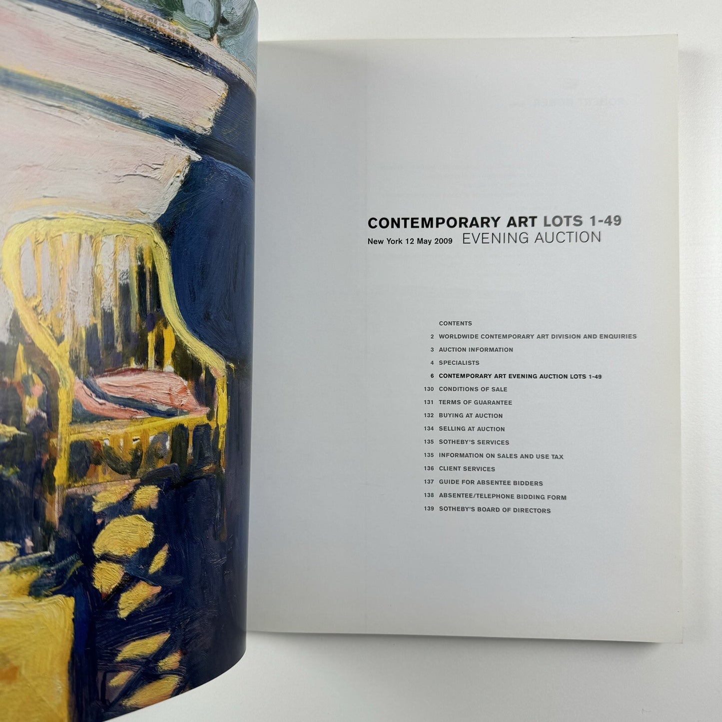 Contemporary Art evening sale catalogue – Sotheby's New York, 12 May 2009 N08550