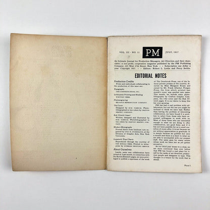PM - An Intimate Journal for Art Directors, July 1937, Vol III, No 2 | Buk Ulreich