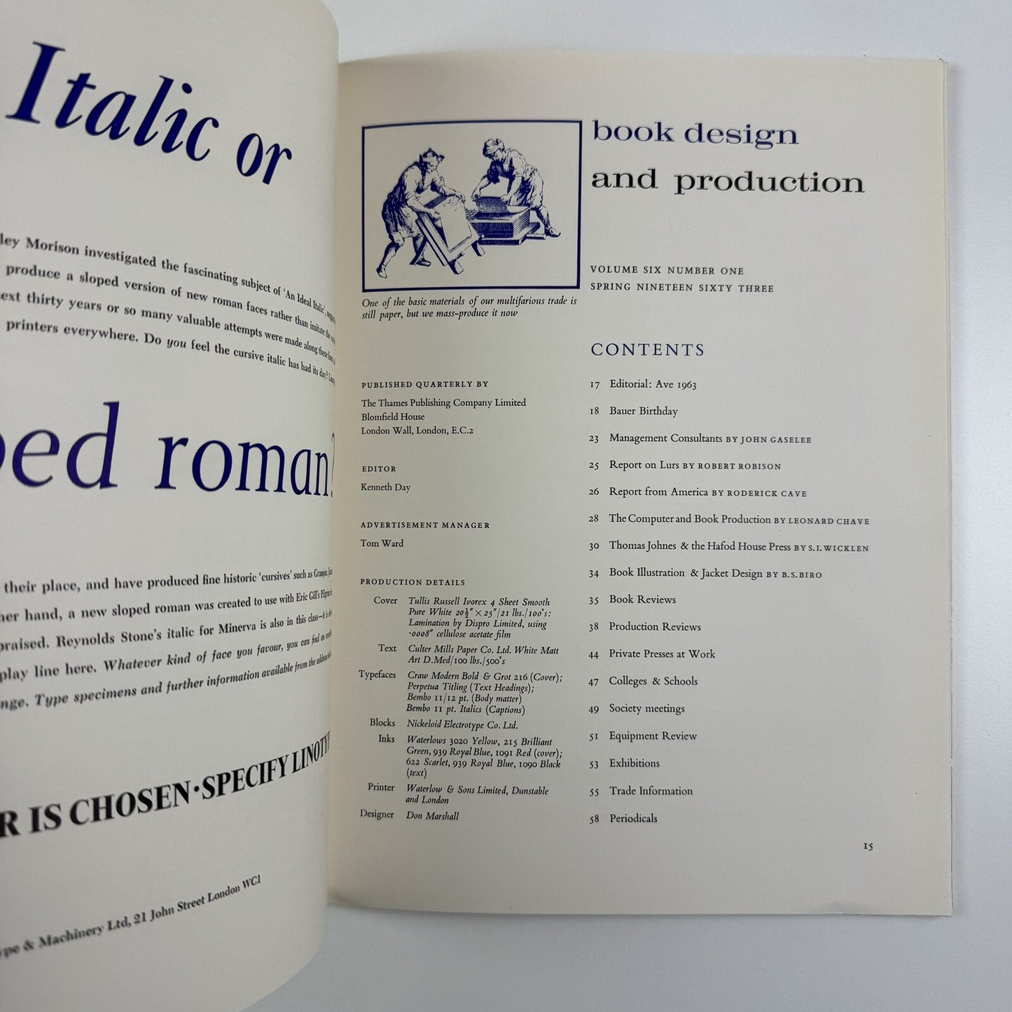 Book Design and Production – Vol 6 No 1 1963 | Editor Kenneth Day