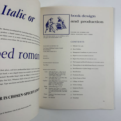 Book Design and Production – Vol 6 No 1 1963 | Editor Kenneth Day