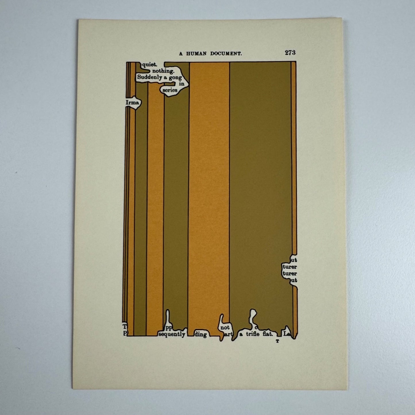 A Humument page 273 'quiet. nothing.' by Tom Phillips Tetrad Press, 1970