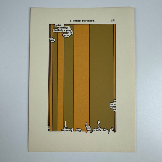 A Humument page 273 'quiet. nothing.' by Tom Phillips Tetrad Press, 1970