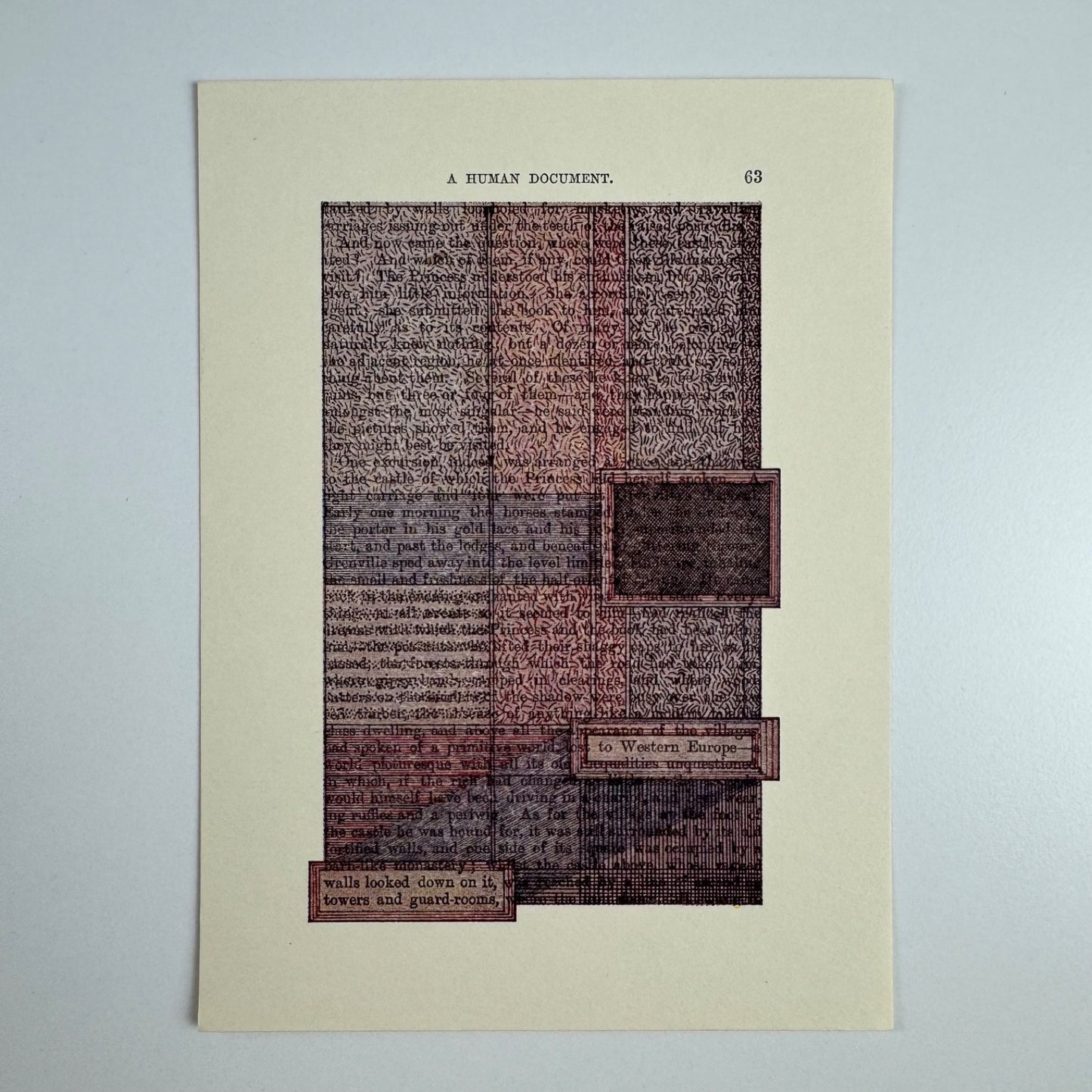 A Humument page 63 'herself spoken' by Tom Phillips | The Tetrad Press, 1970