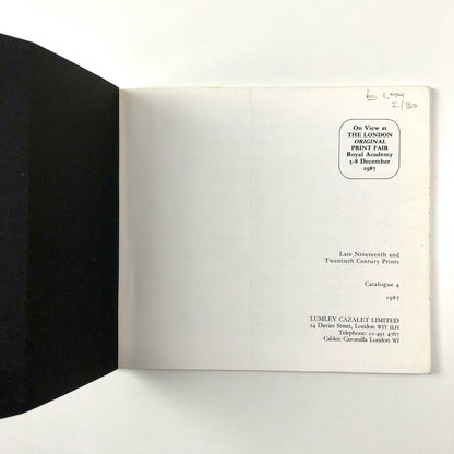 Late Nineteenth and Twentieth Century Prints | Lumley Cazalet Catalogue 4, 1987