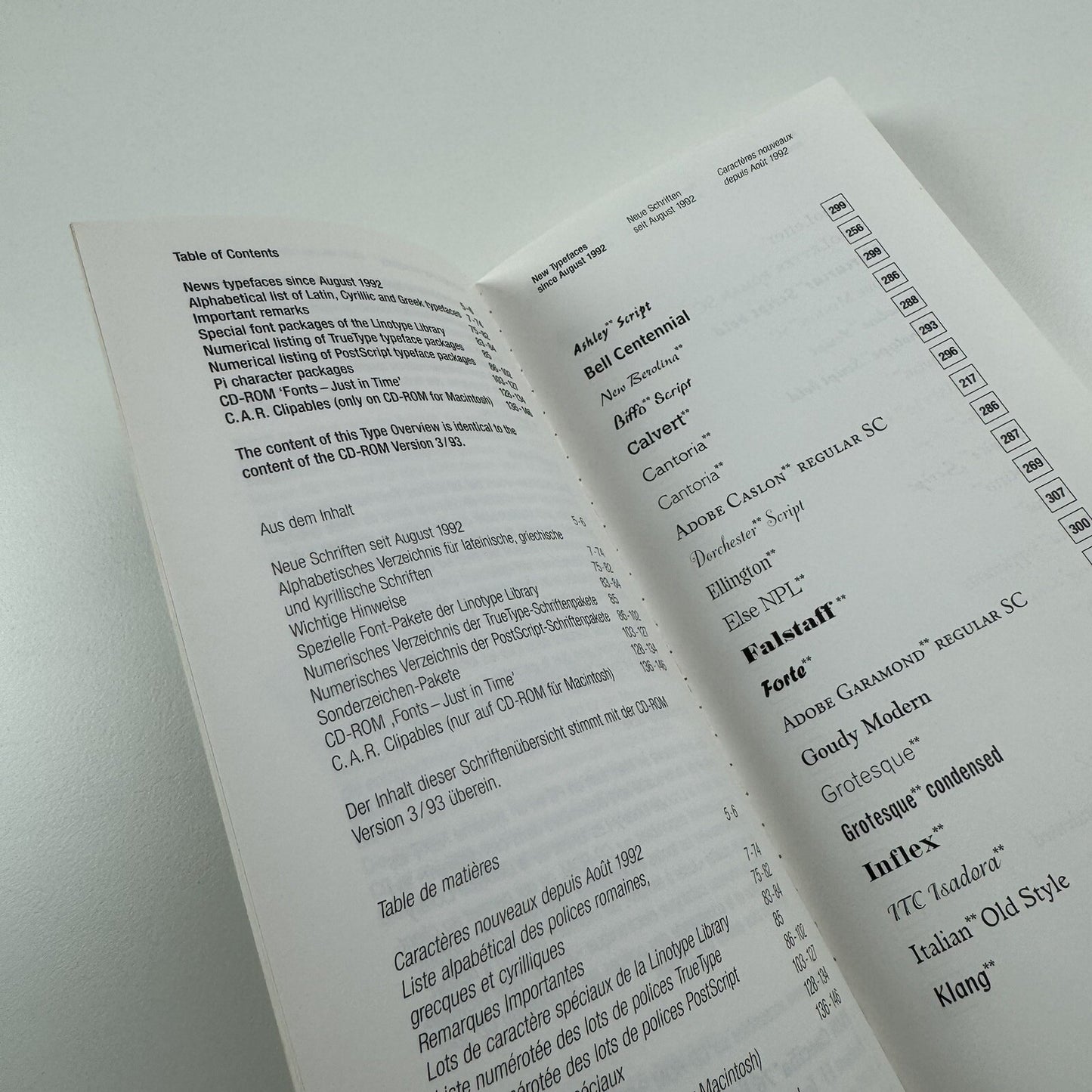 Linotype-Hell | Type overview – PostScript Typefaces for Electronic Publishing, 1993 booklet